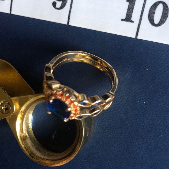 Sapphire set in nice jewelers brass ★ very smooth - Picture 2 of 6